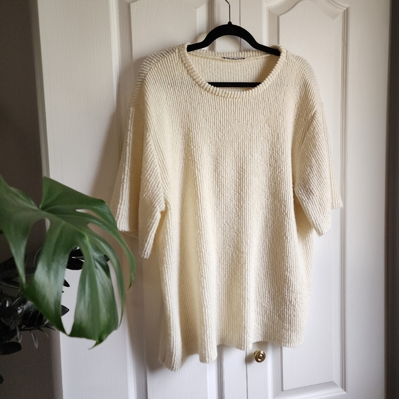 Zara Ribbed Sweater T-shirt - Picture 1 of 4